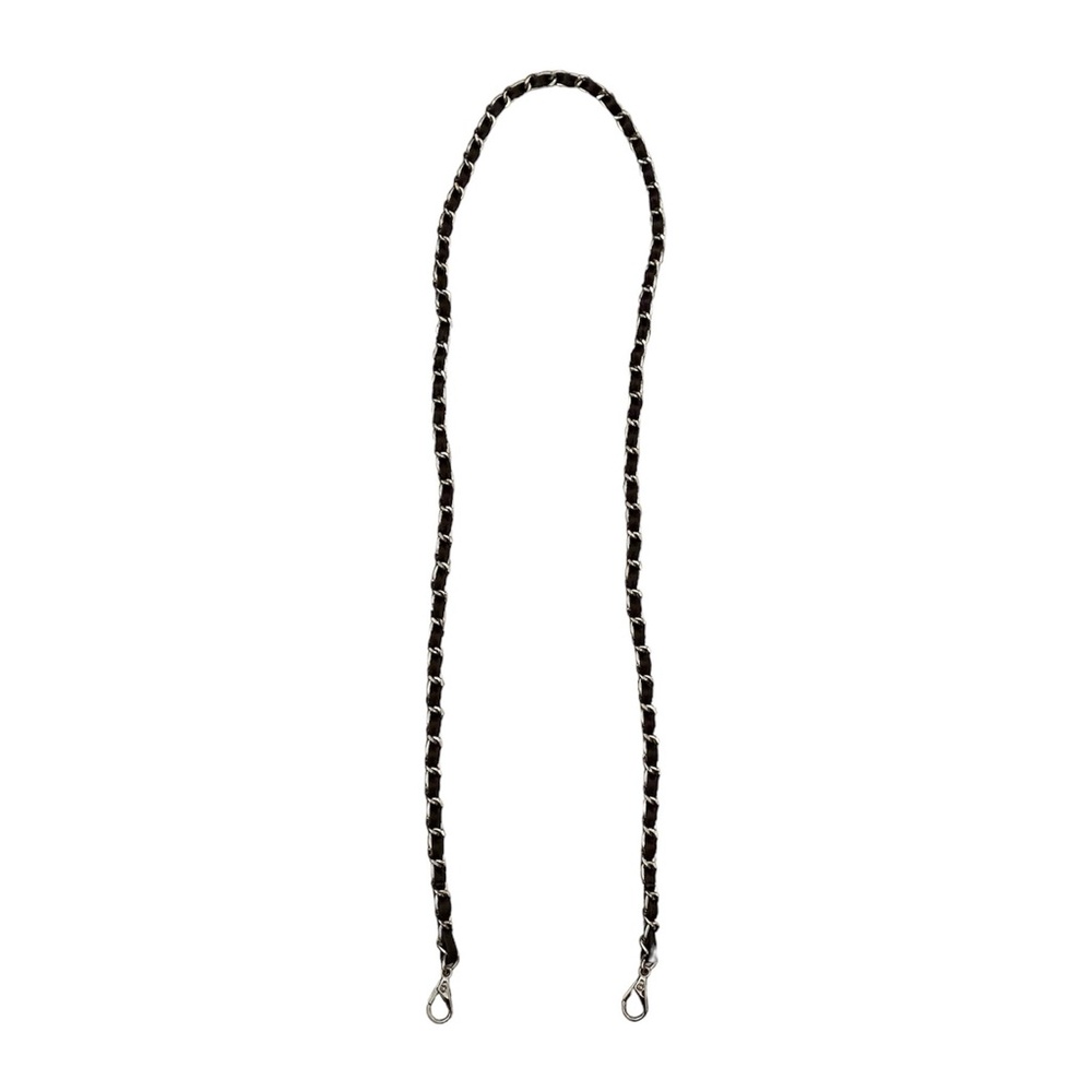 Chain Brown Leather Bag Crossbody Strap